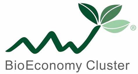 BioEconomy Cluster Logo, nachhaltige Wirtschaft, Innovation und Umwelt, Regionales Branding, Start-up Unterstützung.